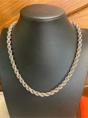 Byzantine Chain Necklace Sterling Silver 59 Grams 18" 8mm Wide